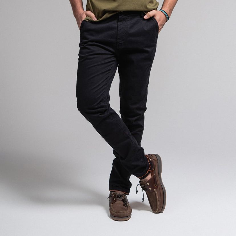 The Worn By Nature Chino Pantalón Casual Hombre Freeport PZAE Negro