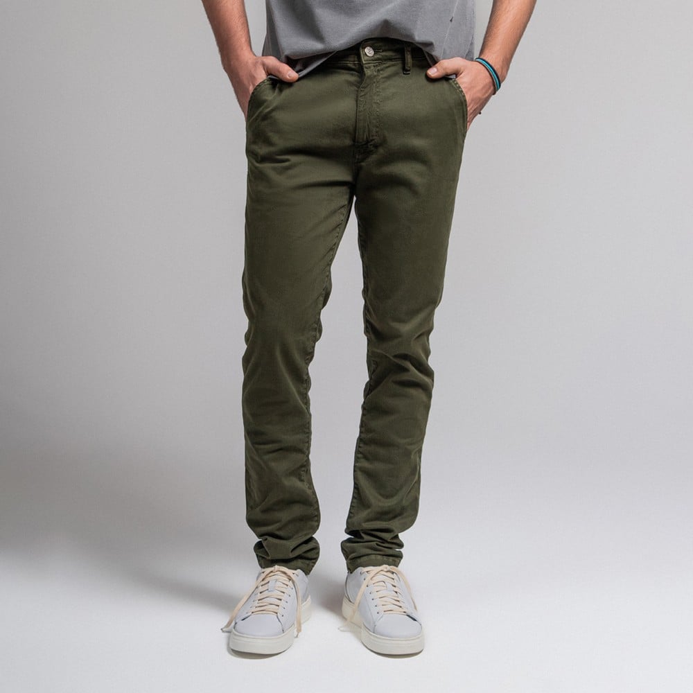The Worn By Nature Chino Pantalón Casual Hombre Freeport PZAE Verde