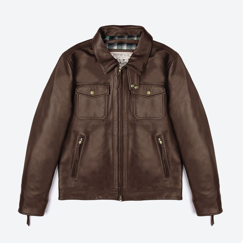 Chaqueta biker marron hombre hotsell